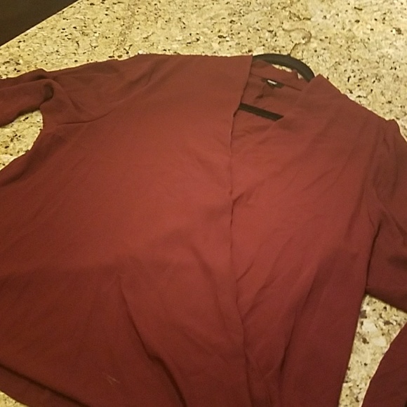 Mossimo Supply Co. Tops - LAST CHANCE. Burgundy work blouse.
